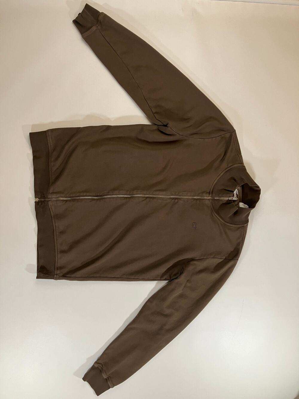 Lacoste Men’s Size 7 Brown Full Zip Cotton Sweatshirt Track Jacket Croc Logo